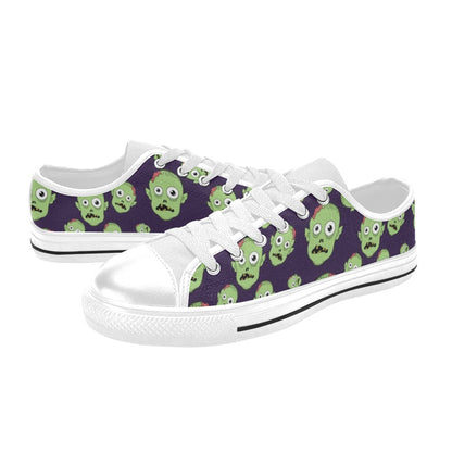 Zombie Print Design LKS303 Women's White Low Top Shoes