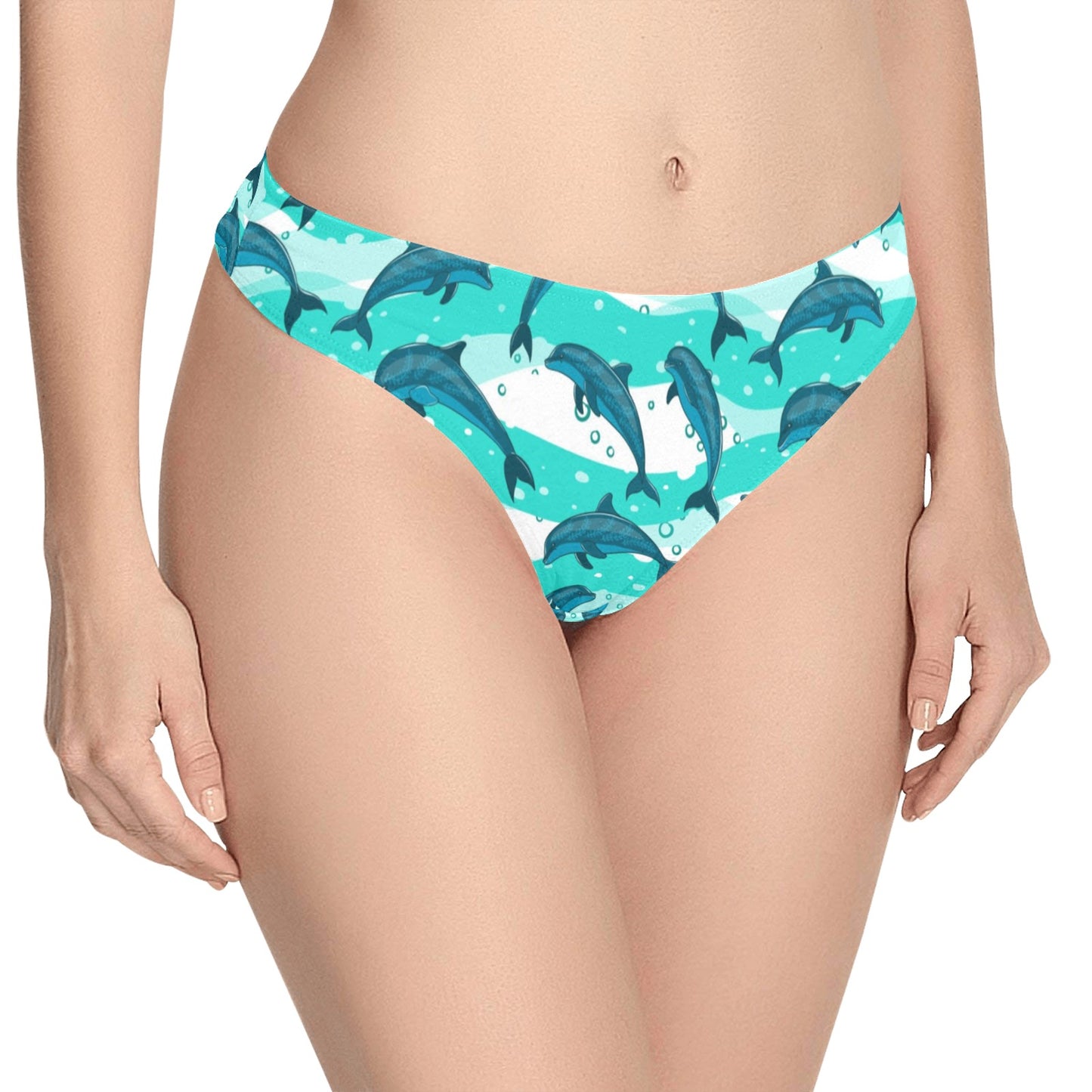 Dolphin Design Print Pattern Women's Thongs