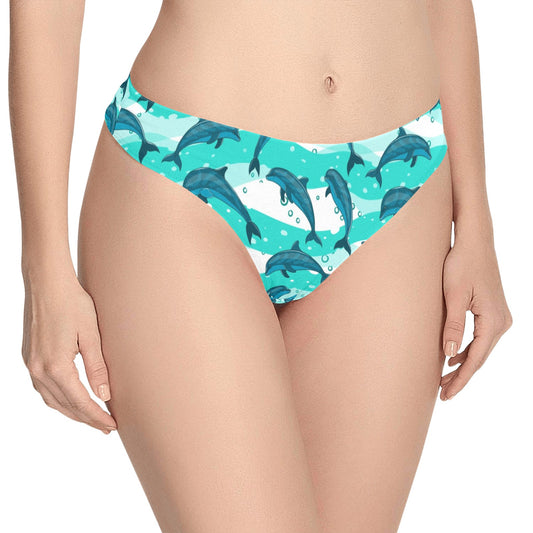 Dolphin Design Print Pattern Women's Thongs
