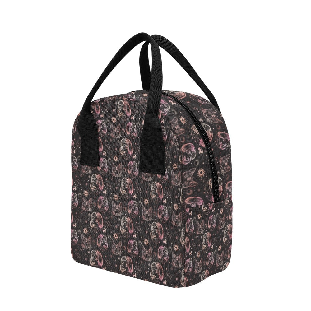 Third Eye Girl Cat Print Design LKS305 Insulated Lunch Bag