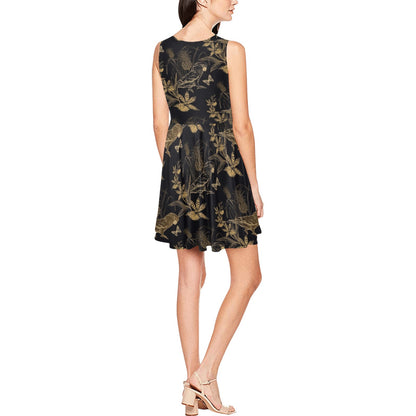 Parakeet Pattern Print Design A05 Sleeveless Dress