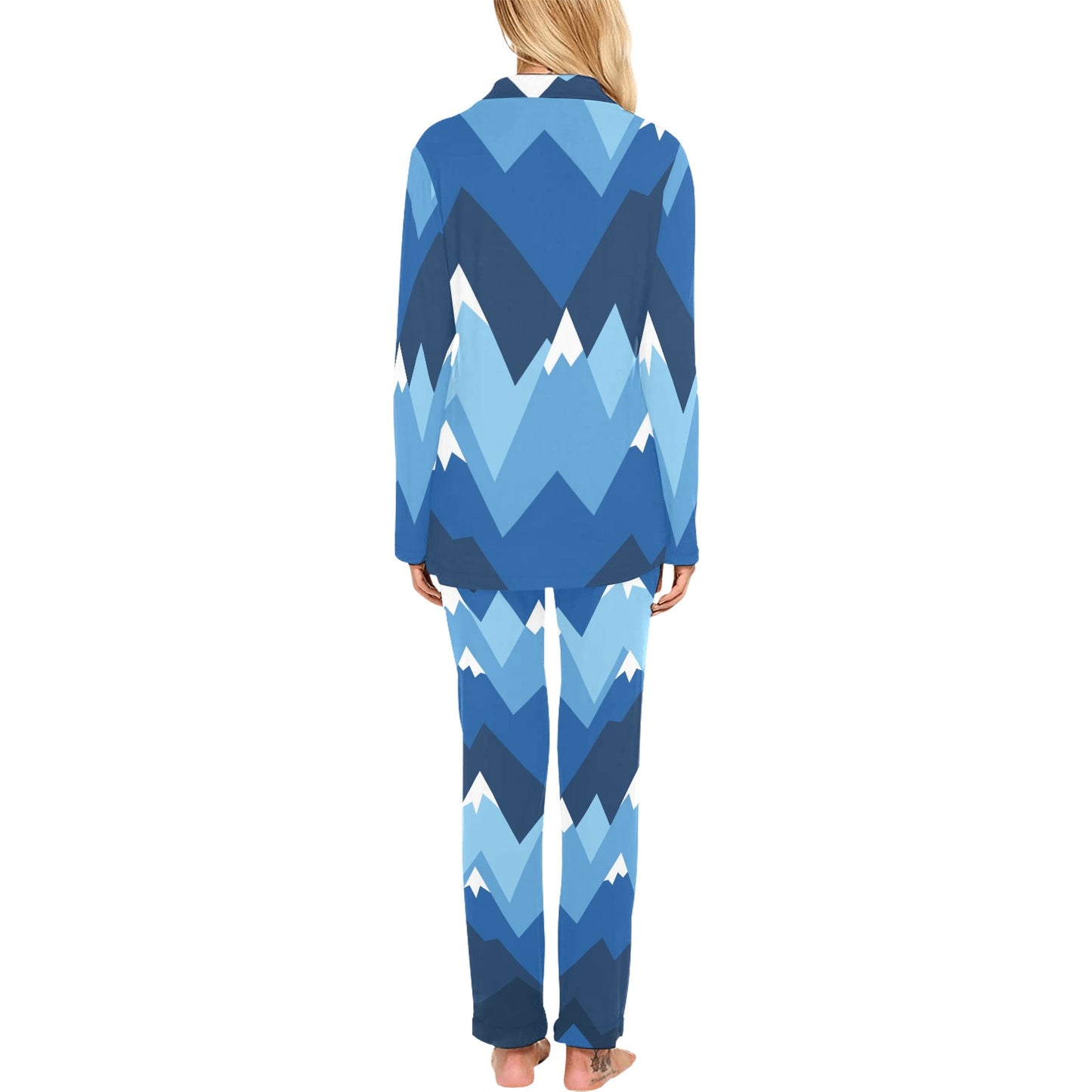 Mountain Pattern Print Design 04 Women's Long Pajama Set