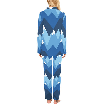 Mountain Pattern Print Design 04 Women's Long Pajama Set