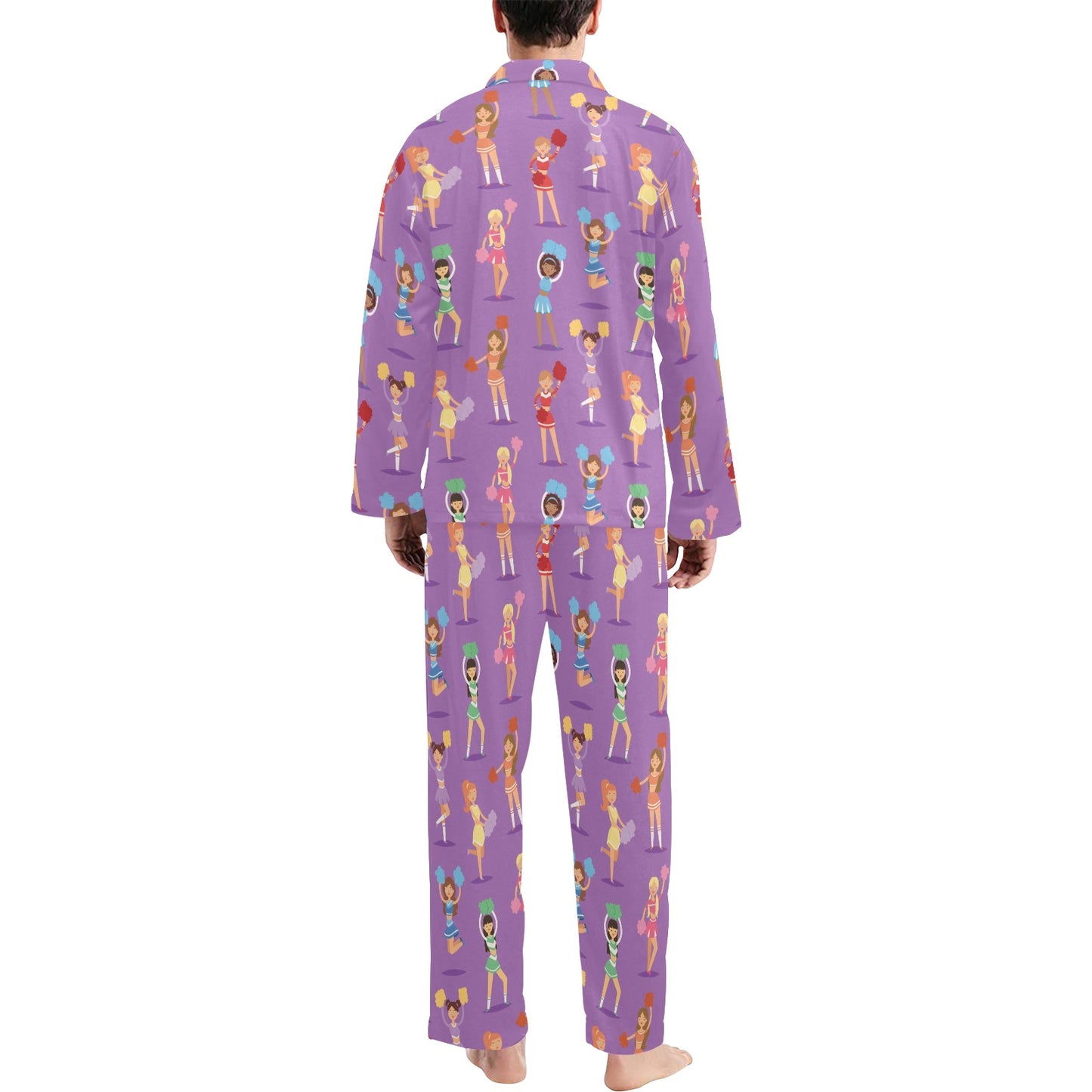 Cheerleader Pattern Print Design 02 Men's Long Pajama Set