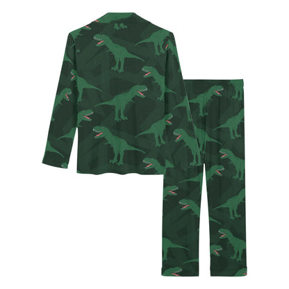 T Rex Pattern Print Design A06 Women's Long Pajama Set