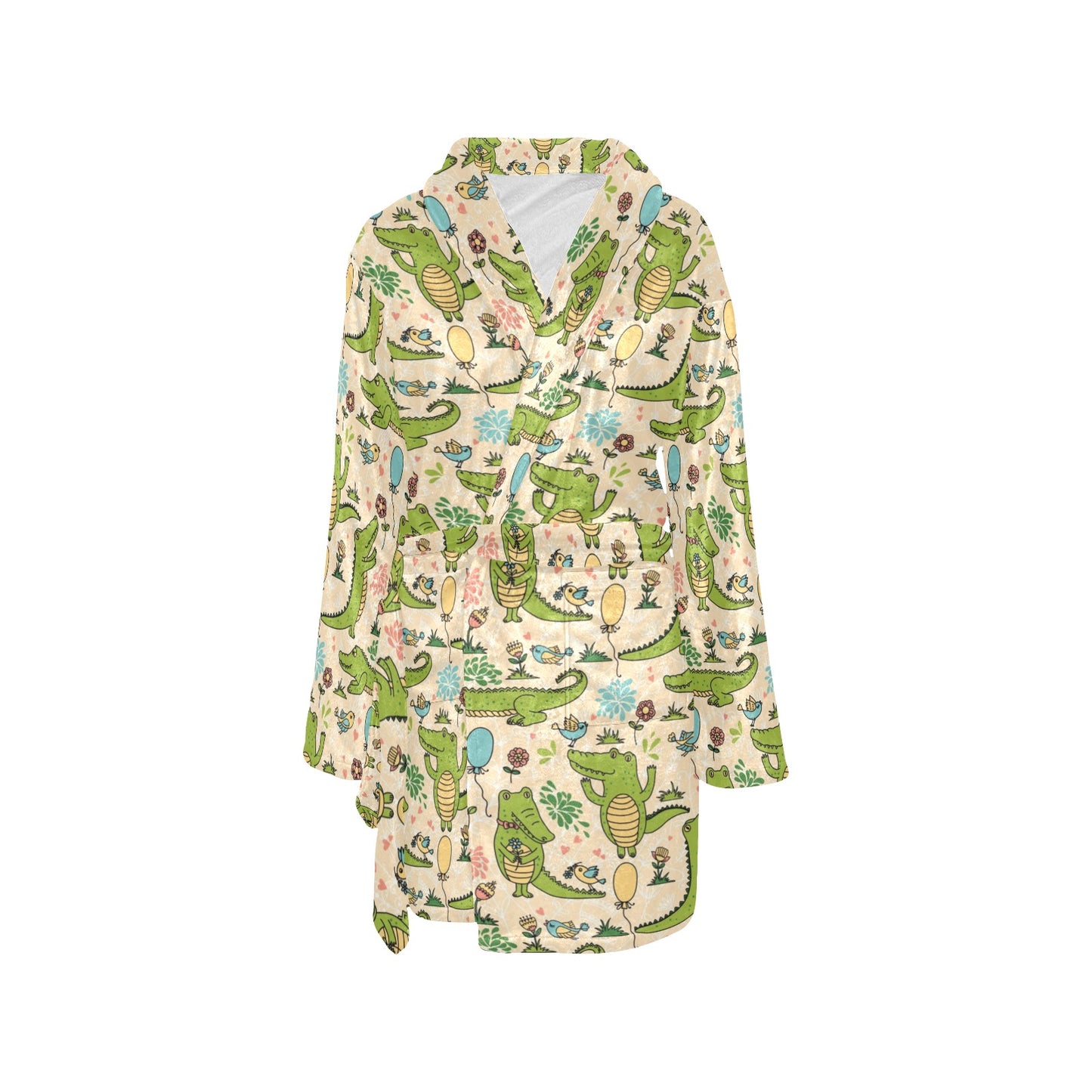 Alligator Pattern Print Design 01 Women's Fleece Robe