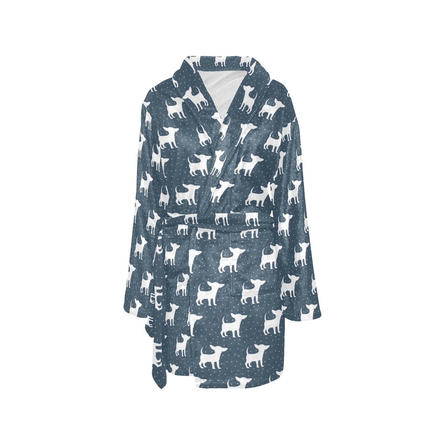 Chihuahua Pattern Print Design 03 Women's Fleece Robe