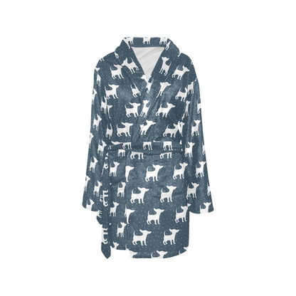 Chihuahua Pattern Print Design 03 Women's Fleece Robe