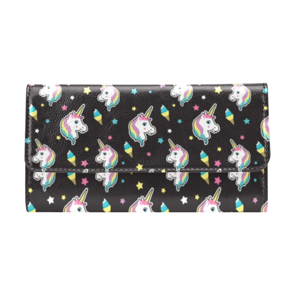 Unicorn Print Design LKS302 Women's Trifold Wallet