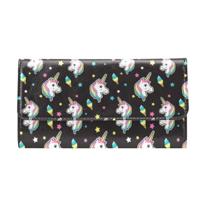 Unicorn Print Design LKS302 Women's Trifold Wallet