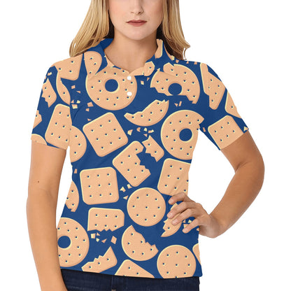 Cracker Pattern Print Design 03 Women's Polo Shirt