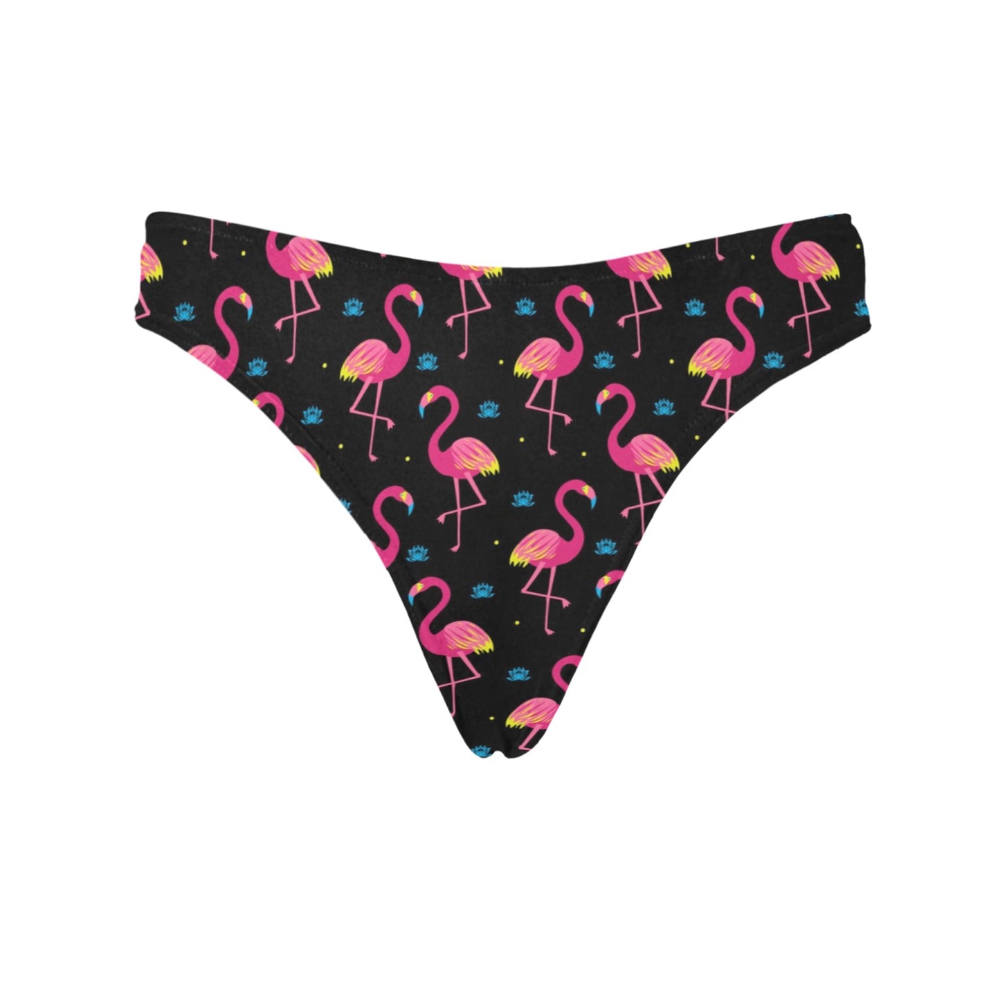Flamingo Pink Neon Print Pattern Women's Thongs
