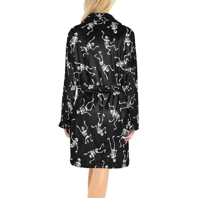 Skeleton Print Design LKS305 Women's Fleece Robe