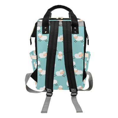 Sheep Print Design LKS406 Diaper Bag Backpack