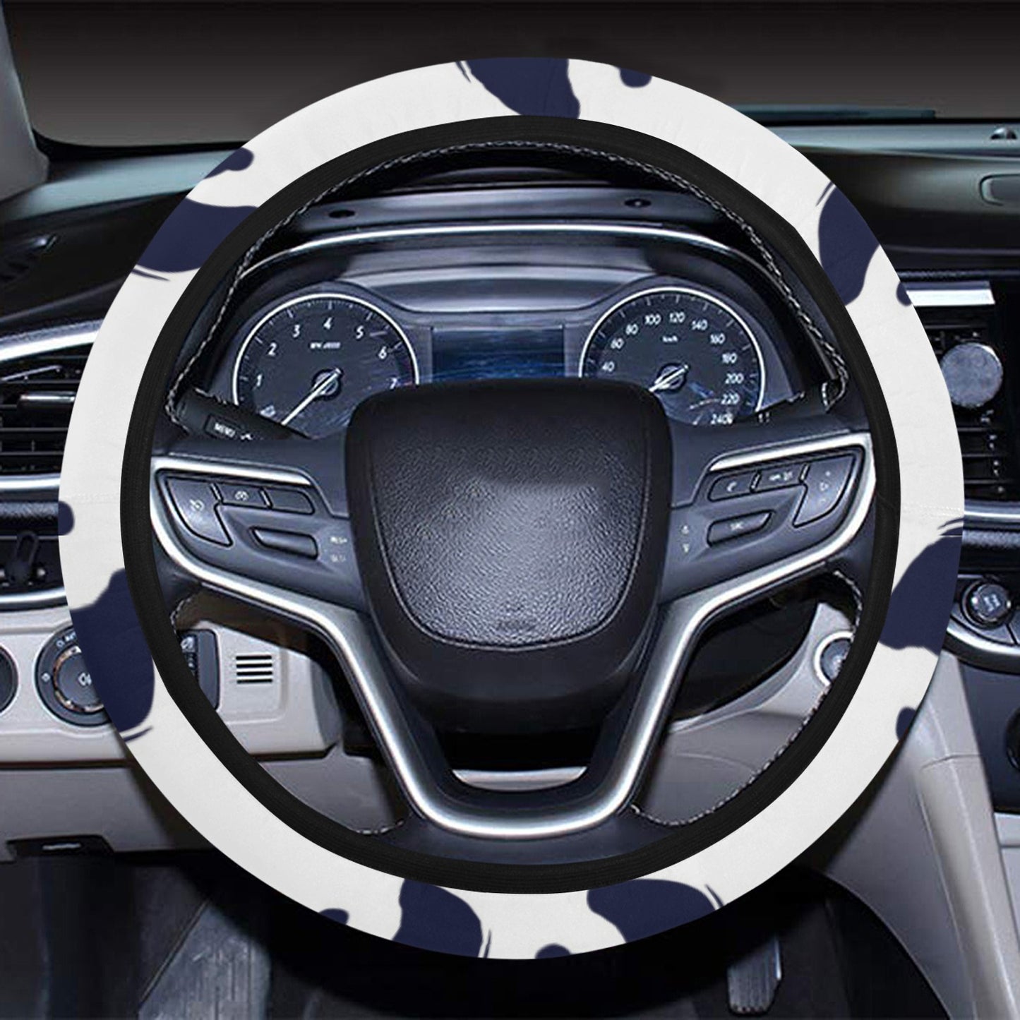 Horse Head Print Design LKS303 Steering Wheel Cover with Elastic Edge