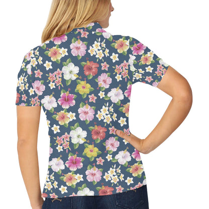 Hibiscus Sweet Print Design LKS304 Women's Polo Shirt