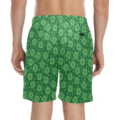 Shamrock Design Print Men's Swim Trunks Beach Shorts