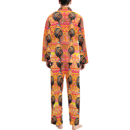 African Girl Aztec Men's Long Pajama Set