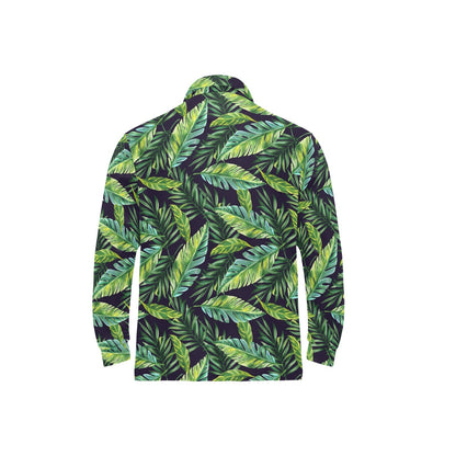 Tropical Flower Pattern Print Design TF06 Long Sleeve Polo Shirt For Men's