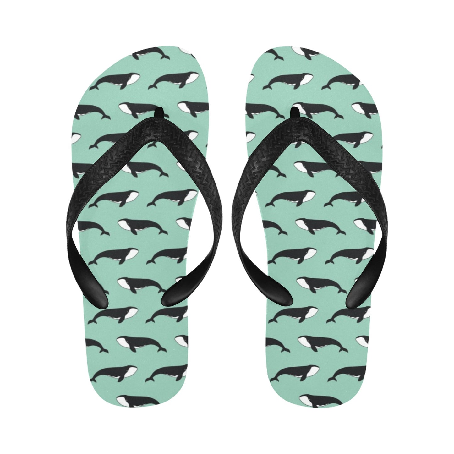 Whale Print Design LKS307 Flip Flops