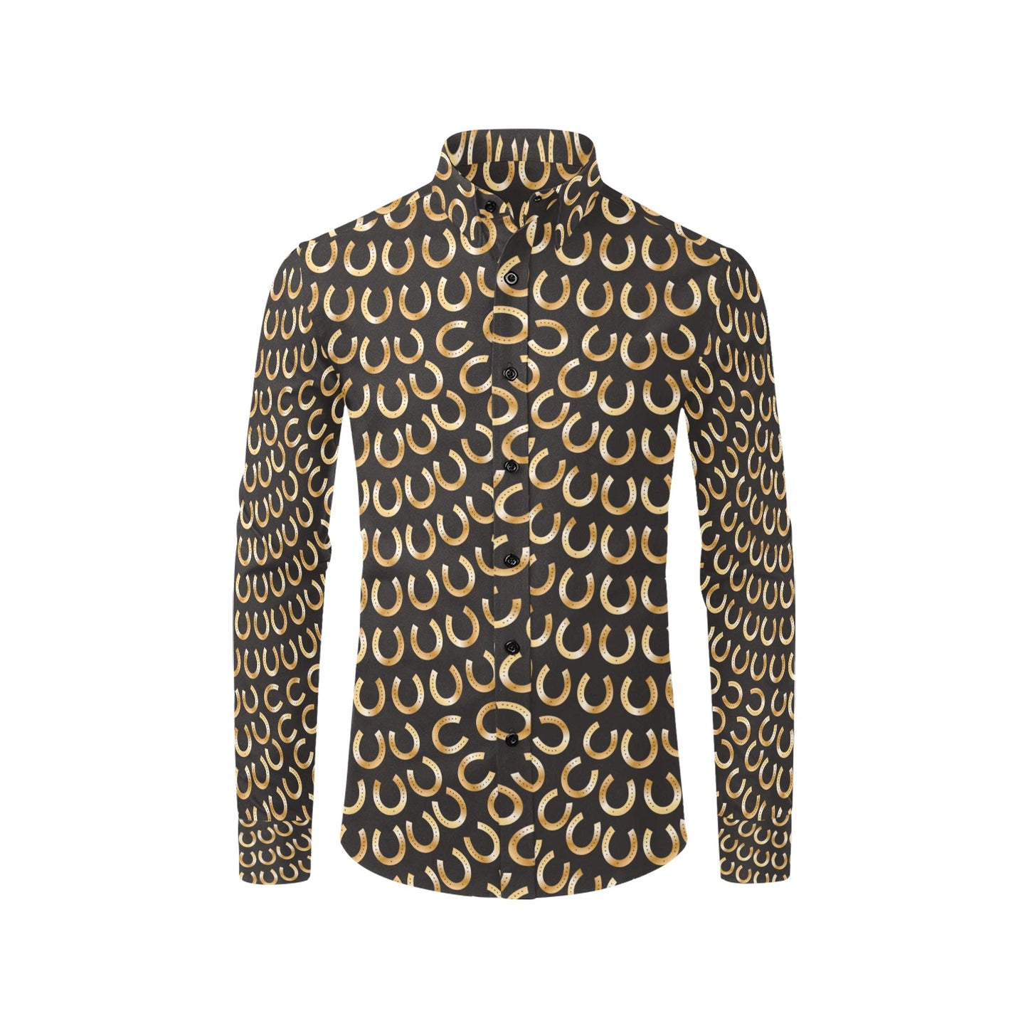 Horseshoe Print Design LKS304 Men's Long Sleeve Dress Shirt