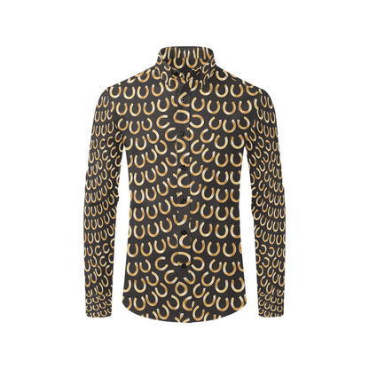 Horseshoe Print Design LKS304 Men's Long Sleeve Dress Shirt