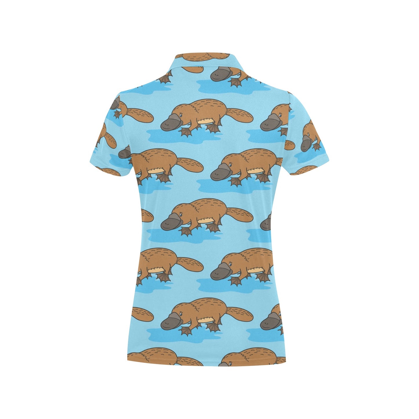 Platypus Pattern Print Design A02 Women's Polo Shirt