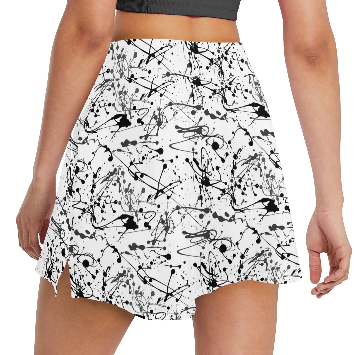 Splatter Print Design LKS305 17" Golf & Pickleball Skort with Pockets