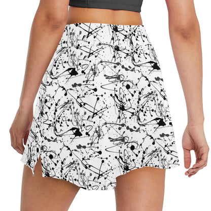 Splatter Print Design LKS305 17" Golf & Pickleball Skort with Pockets