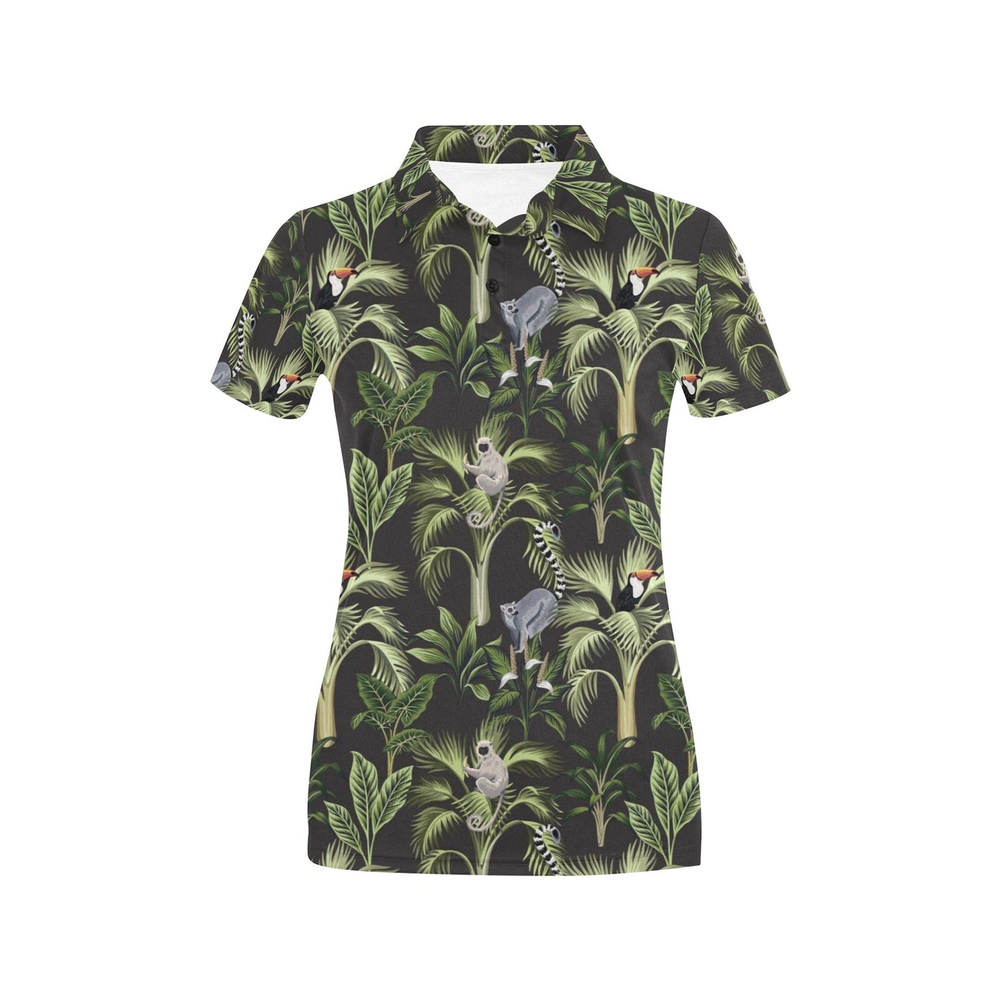 Rainforest Pattern Print Design RF05 Women's Polo Shirt