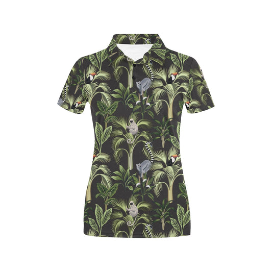 Rainforest Pattern Print Design RF05 Women's Polo Shirt