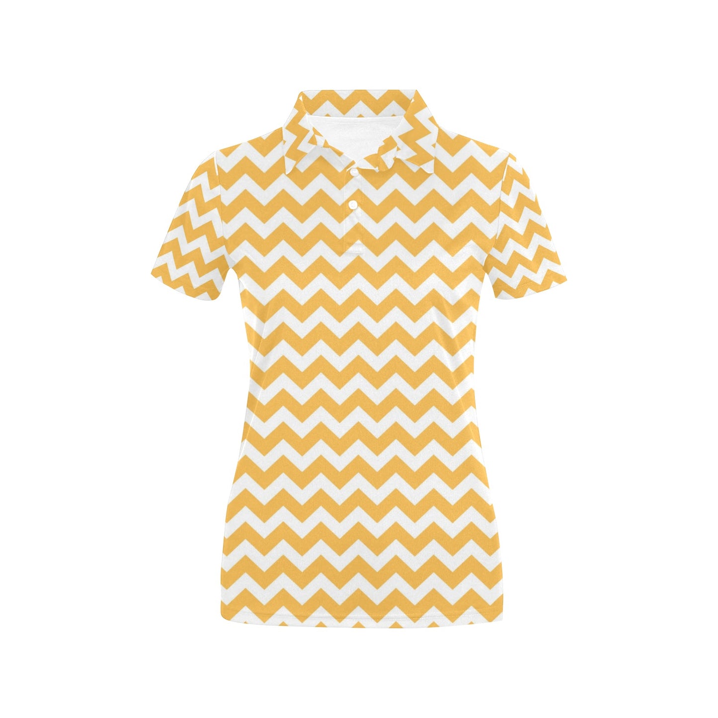 Chevron Orange Pattern Print Design 01 Women's Polo Shirt