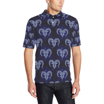 Aries Zodiac Pattern Print Design 01 Men Polo Shirt