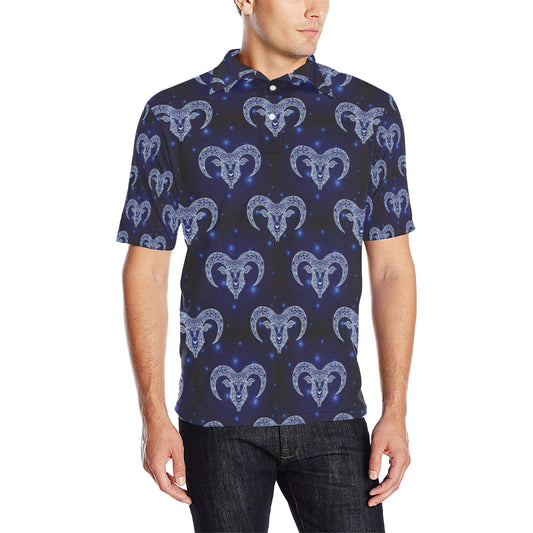 Aries Zodiac Pattern Print Design 01 Men Polo Shirt