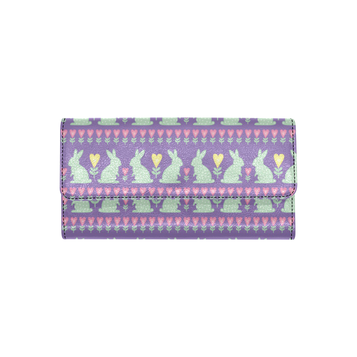Rabbit Pattern Print Design RB01 Women's Trifold Wallet