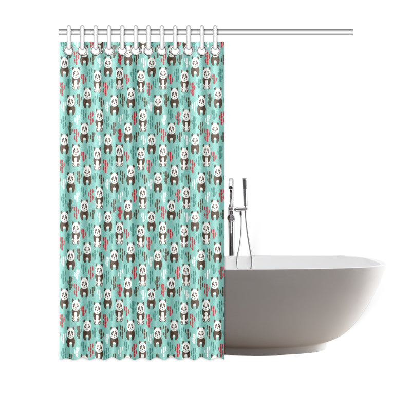 Panda Bear Cute Themed Print Shower Curtain