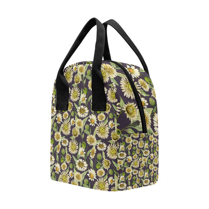 Daisy Vintage Print Pattern Insulated Lunch Bag