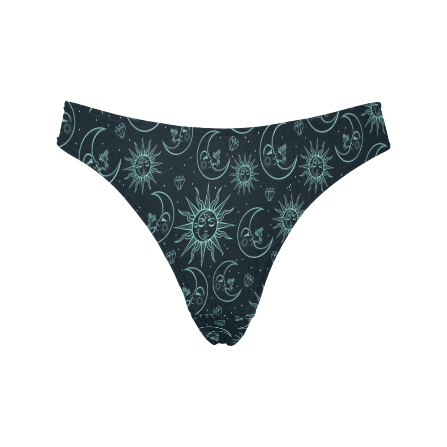 Sun Moon Magic Design Themed Print Women's Thongs