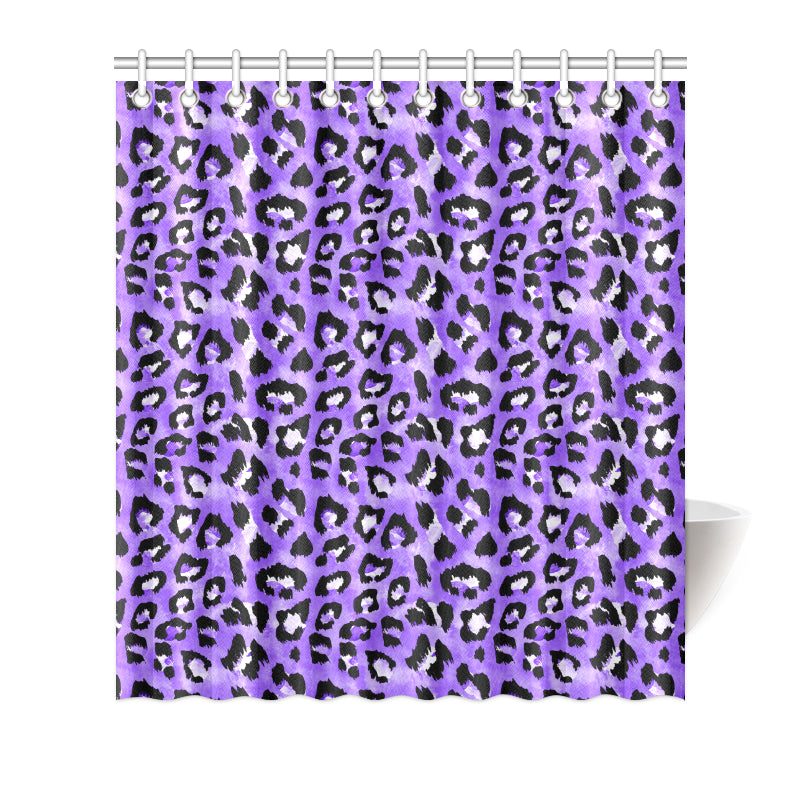 Leopard Purple Skin Print Shower Curtain