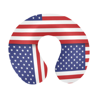 Patriotic US Flag Pattern Print Design A01 U-Shaped Travel Neck Pillow