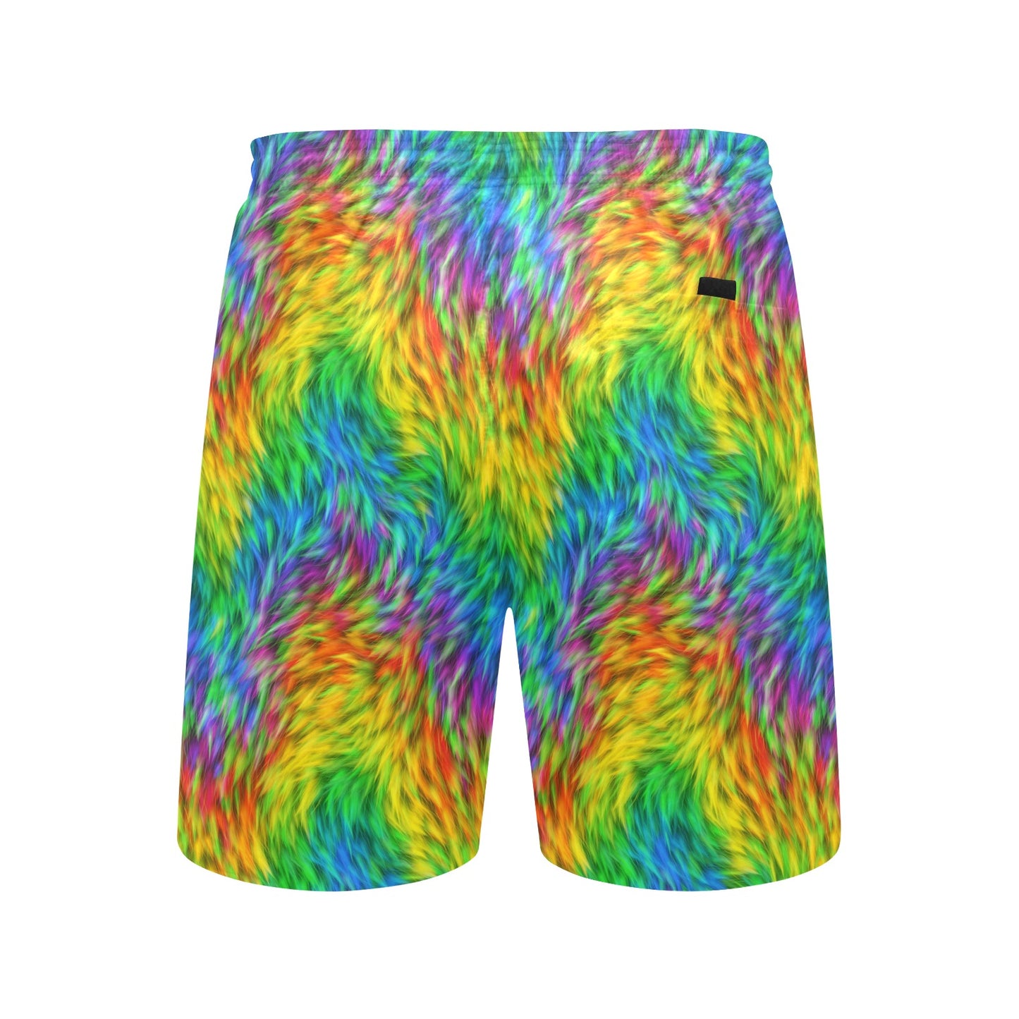 Rainbow Fur Design Print Men's Swim Trunks Beach Shorts