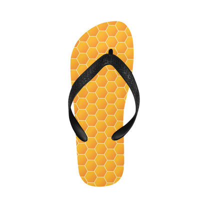 Honey Bee Honeycomb Print Design LKS3011 Flip Flops