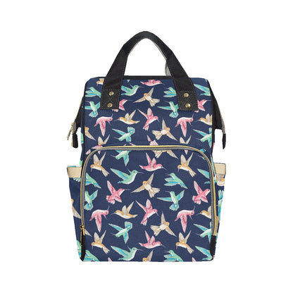 Hummingbird Cute Pattern Print Design 01 Diaper Bag Backpack