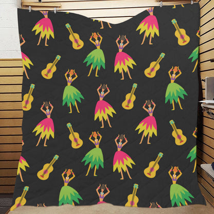 Hula Dancers Hawaiian Girl Pattern Print Design 03 Premium Quilt