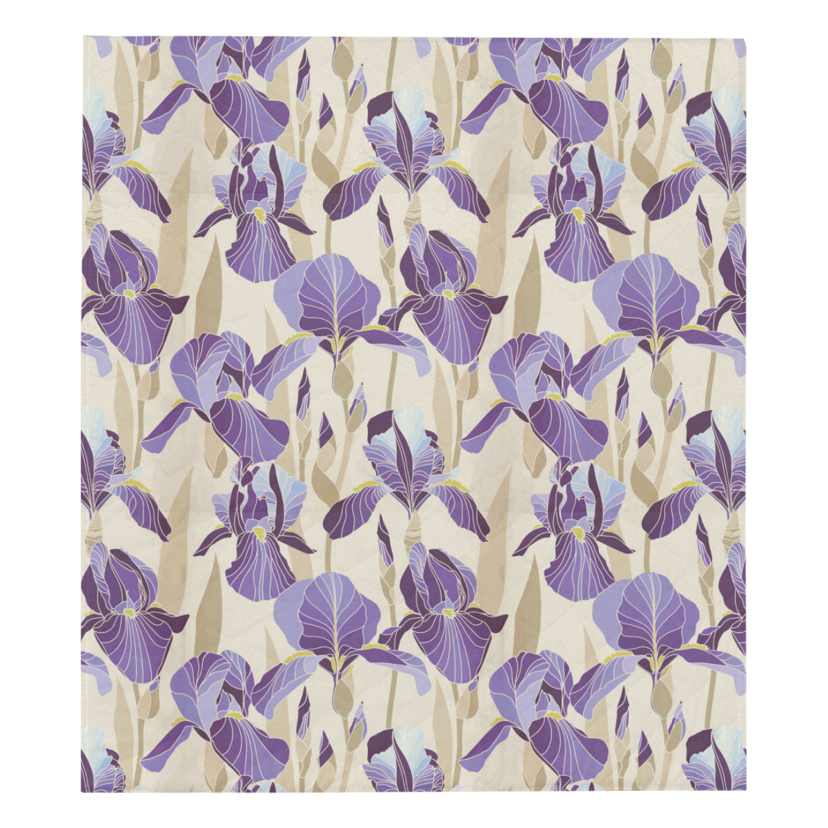 Iris Pattern Print Design IR02 Premium Quilt