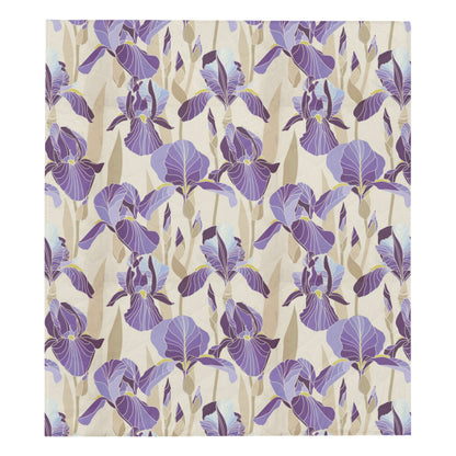 Iris Pattern Print Design IR02 Premium Quilt