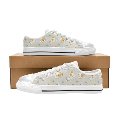 Russell Terriers Print Design LKS306 Women's White Low Top Shoes