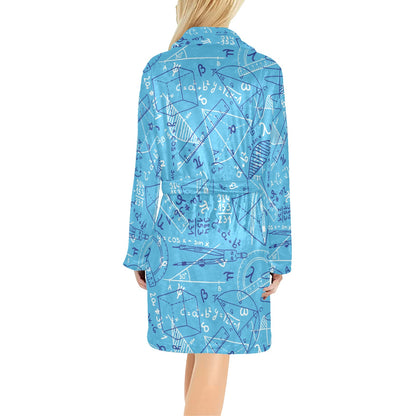 Math Pattern Print Design 02 Women's Fleece Robe