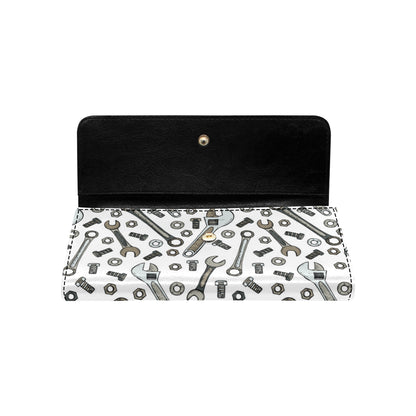 Mechanic Pattern Print Design 03 Women's Trifold Wallet