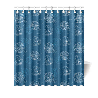 Nautical Pattern Print Design A04 Shower Curtain